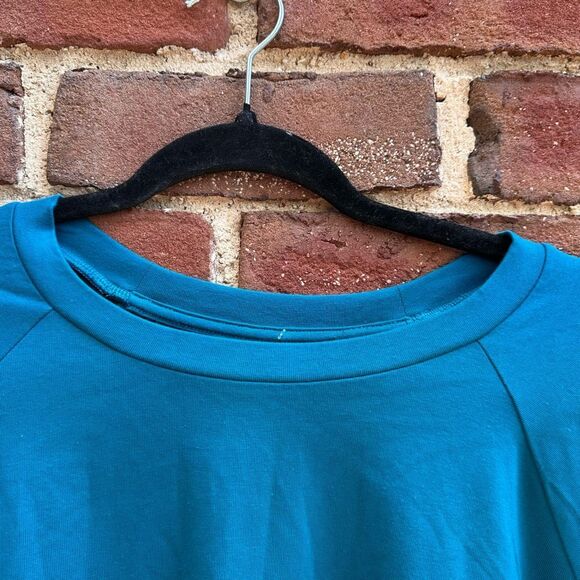 Eileen Fisher $148 Organic Cotton crewneck Long-Sleeve Tee jewel medium - Picture 4 of 8